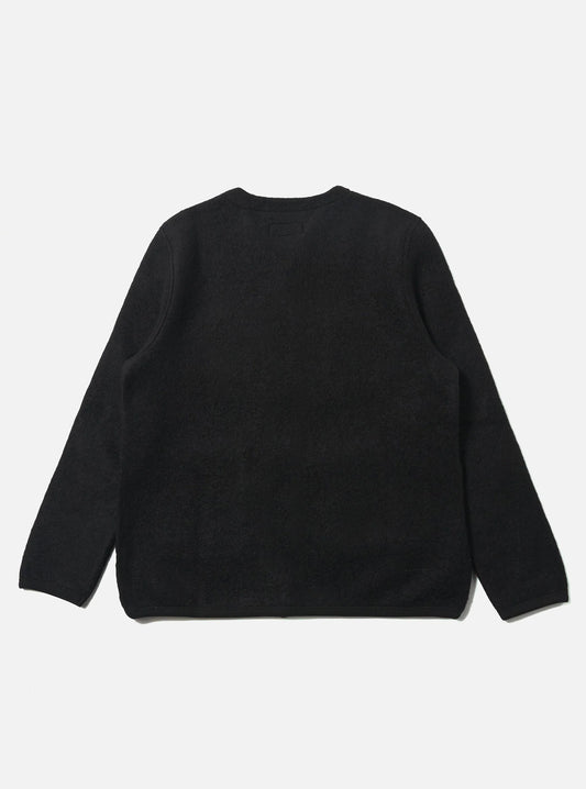 Universal Works Black Wool Fleece Cardigan