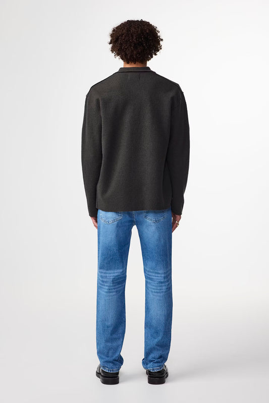 NN.07 Dark Army Jonas Boiled wool Overshirt