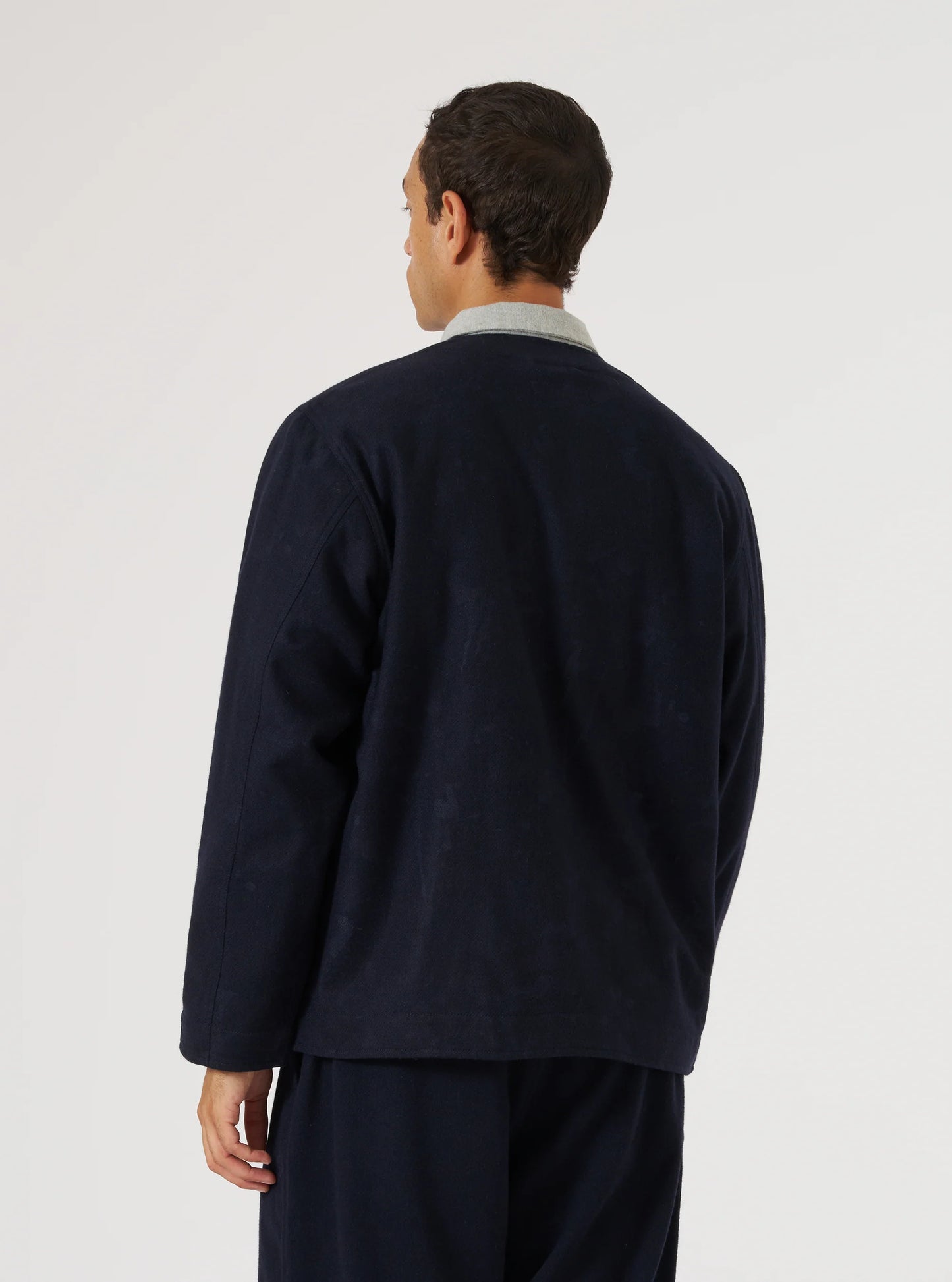 Universal Works Navy Flower Print Flannel Cabin Jacket