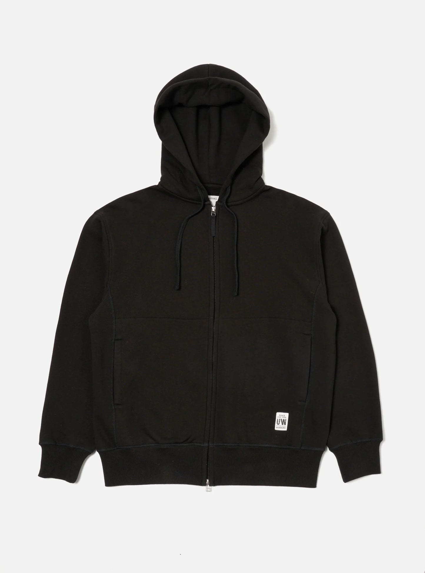 Universal Works Black Brush Back Sweat New York Hoodie