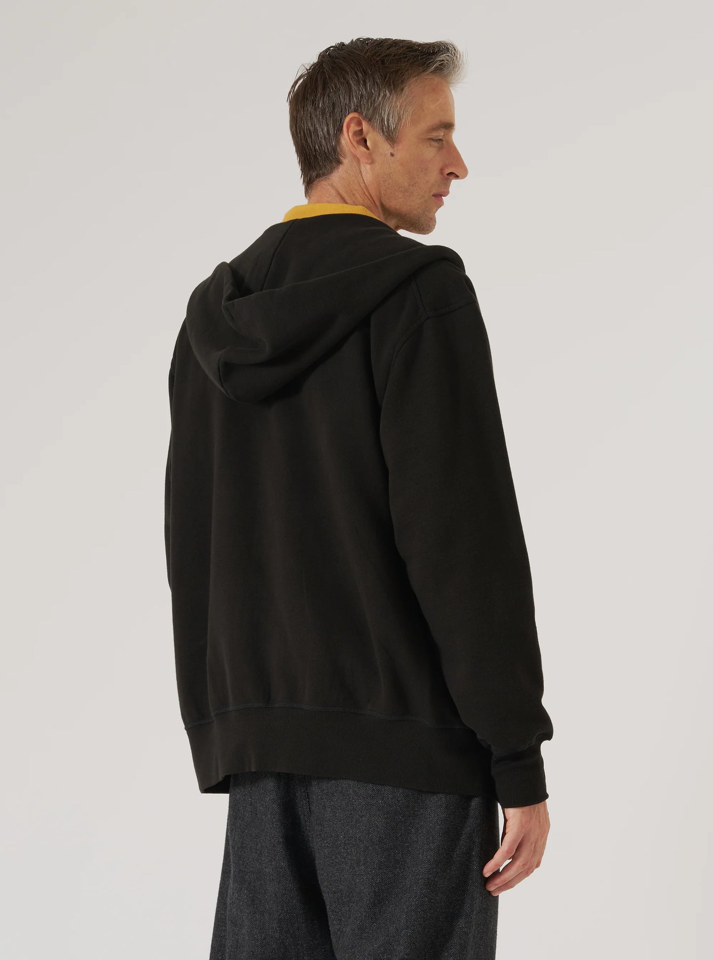 Universal Works Black Brush Back Sweat New York Hoodie