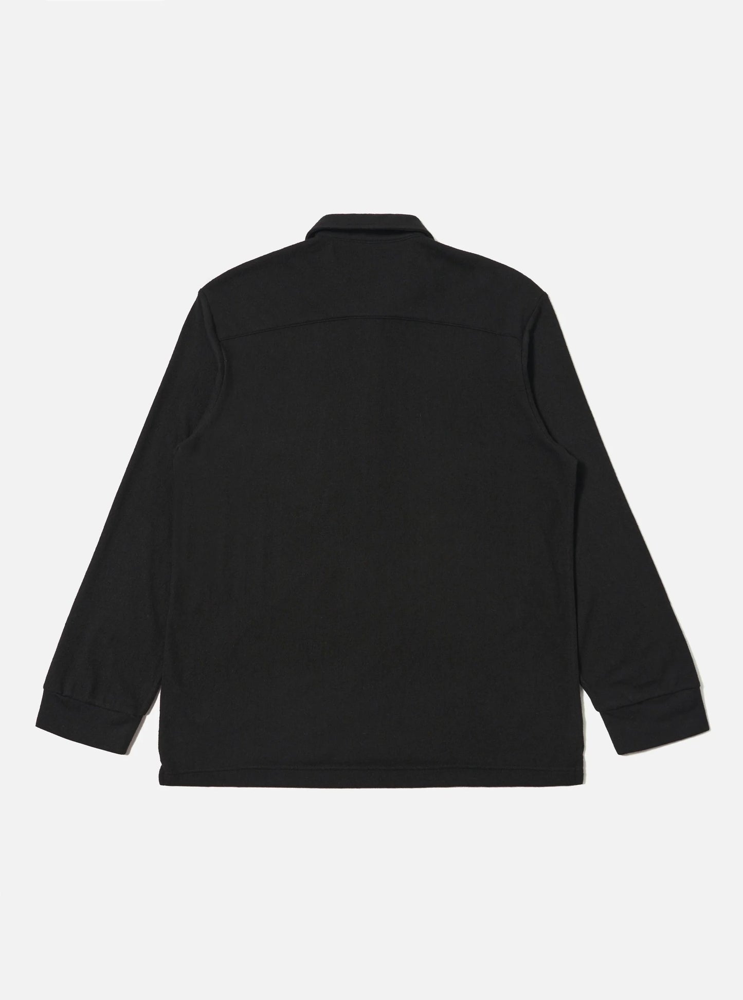 Universal Works Black Recycled Wool Mix Single Jersey Pullover L/S Shirt