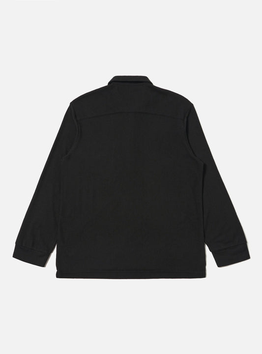 Universal Works Black Recycled Wool Mix Single Jersey Pullover L/S Shirt