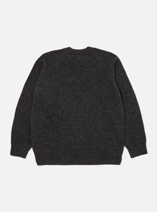 Universal Works Charcoal Alpaca Knit Lyon Crew