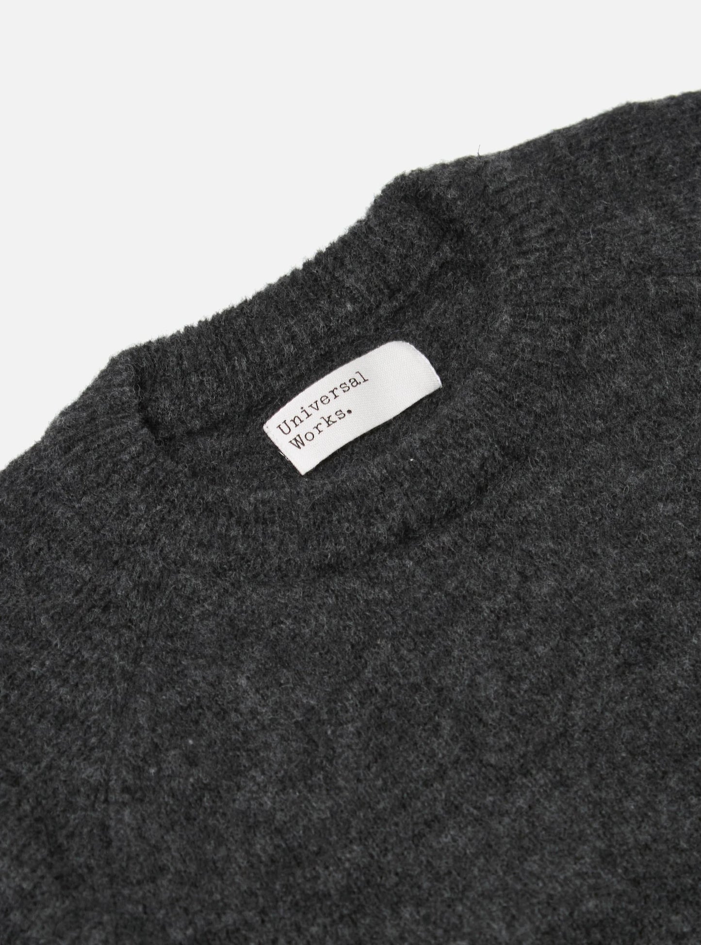 Universal Works Charcoal Alpaca Knit Lyon Crew