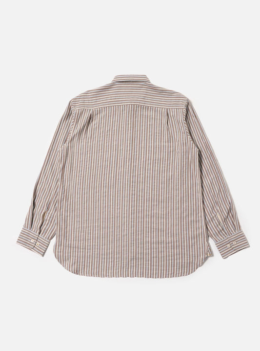 Universal Works Brown Madison Stripe Station Shirt