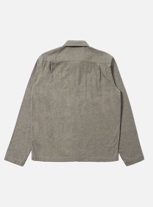 Universal Works Brown Brushed Flannel Zip Shirt