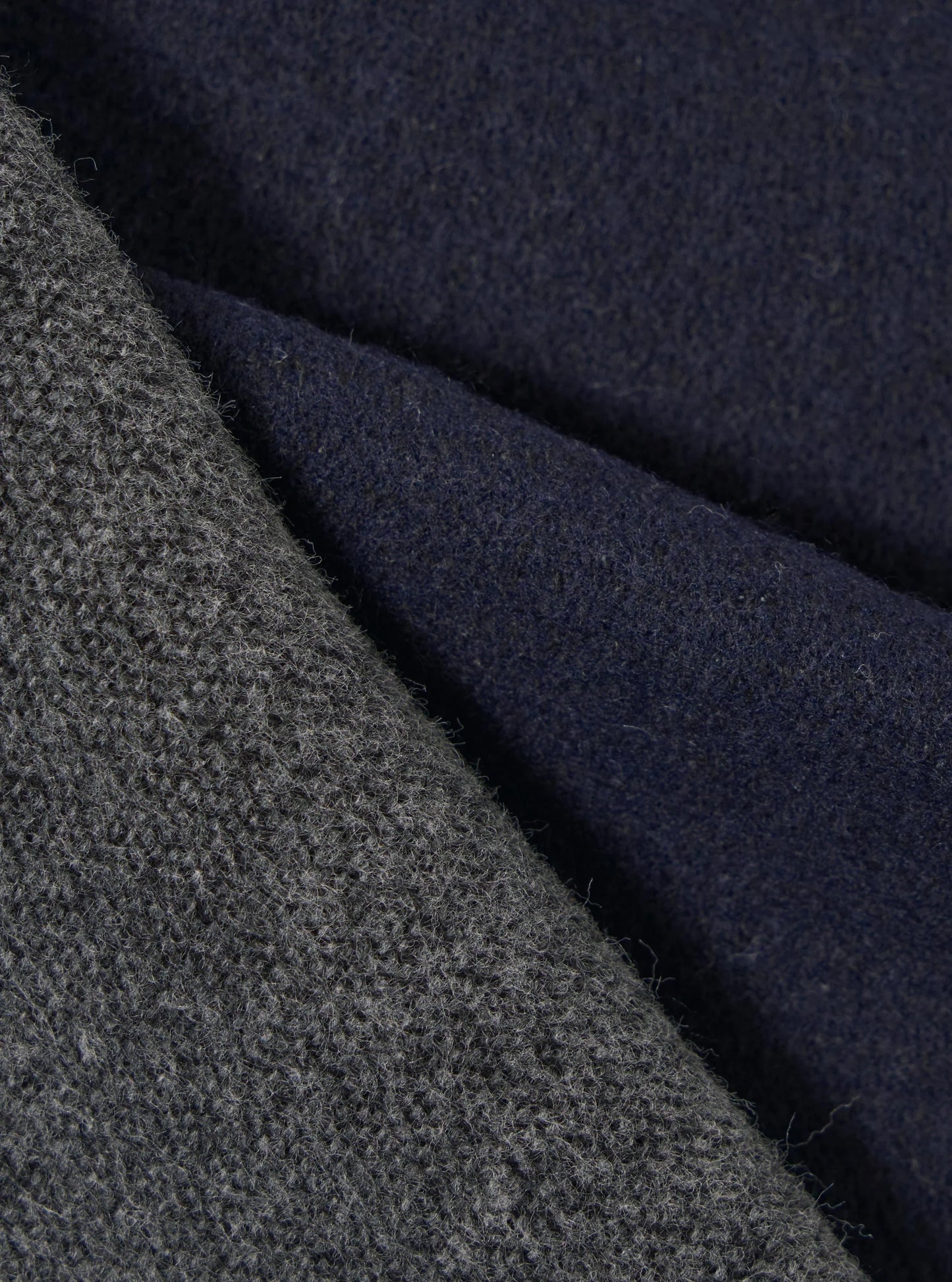 Universal Works Navy/Mid Grey Double Sided Scarf