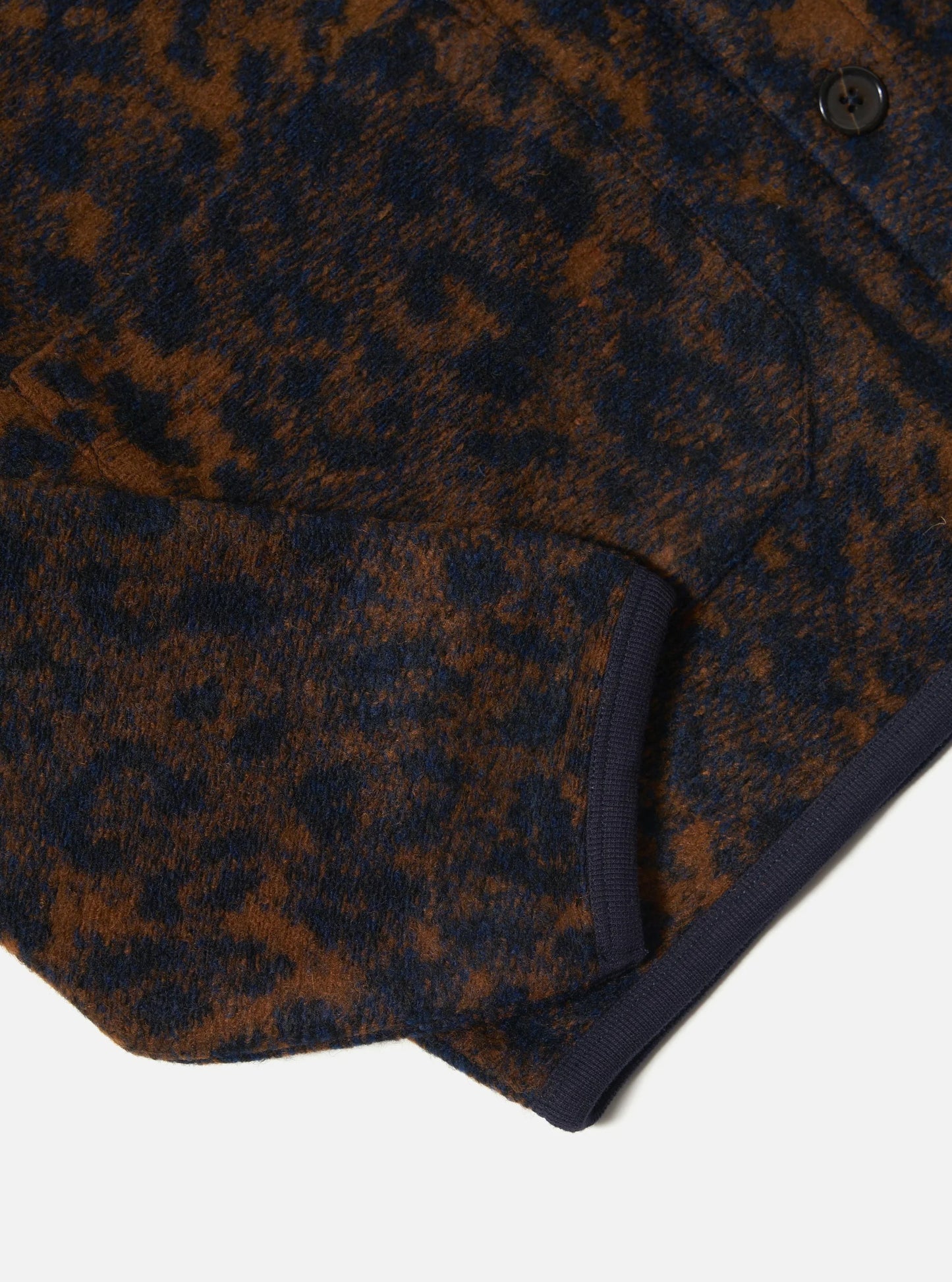 Universal Works Dark Navy/Brown Night Leopard Cardigan