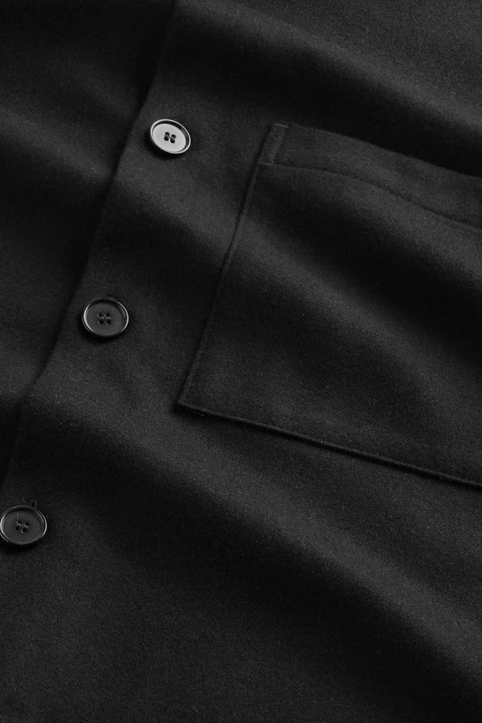 NN.07 Black Freddy Wool Blend Hybrid Overshirt