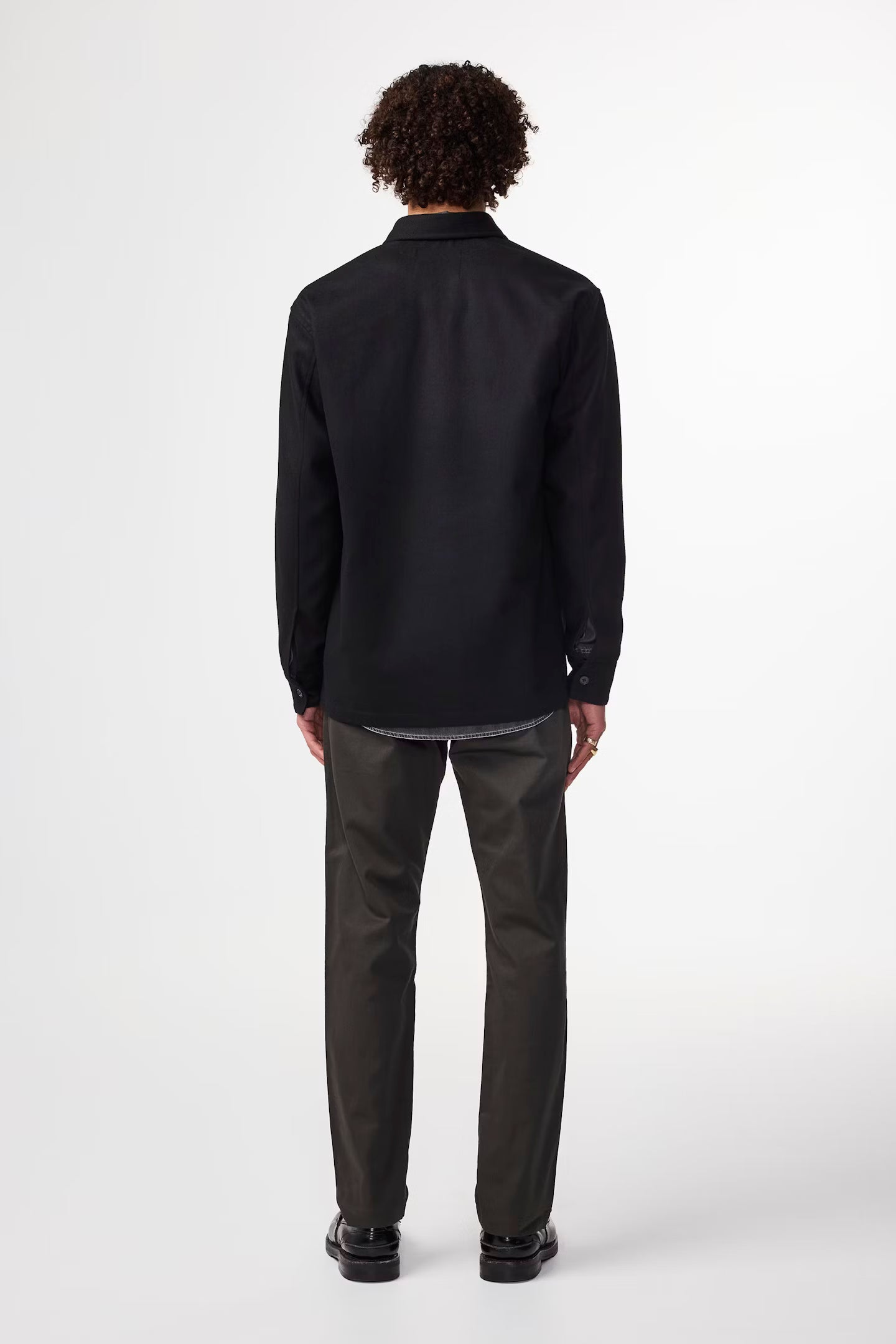 NN.07 Black Freddy Wool Blend Hybrid Overshirt