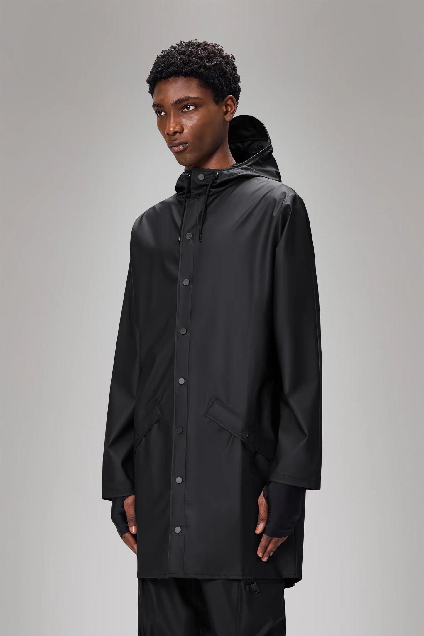 RAINS Black Fishtail Parka
