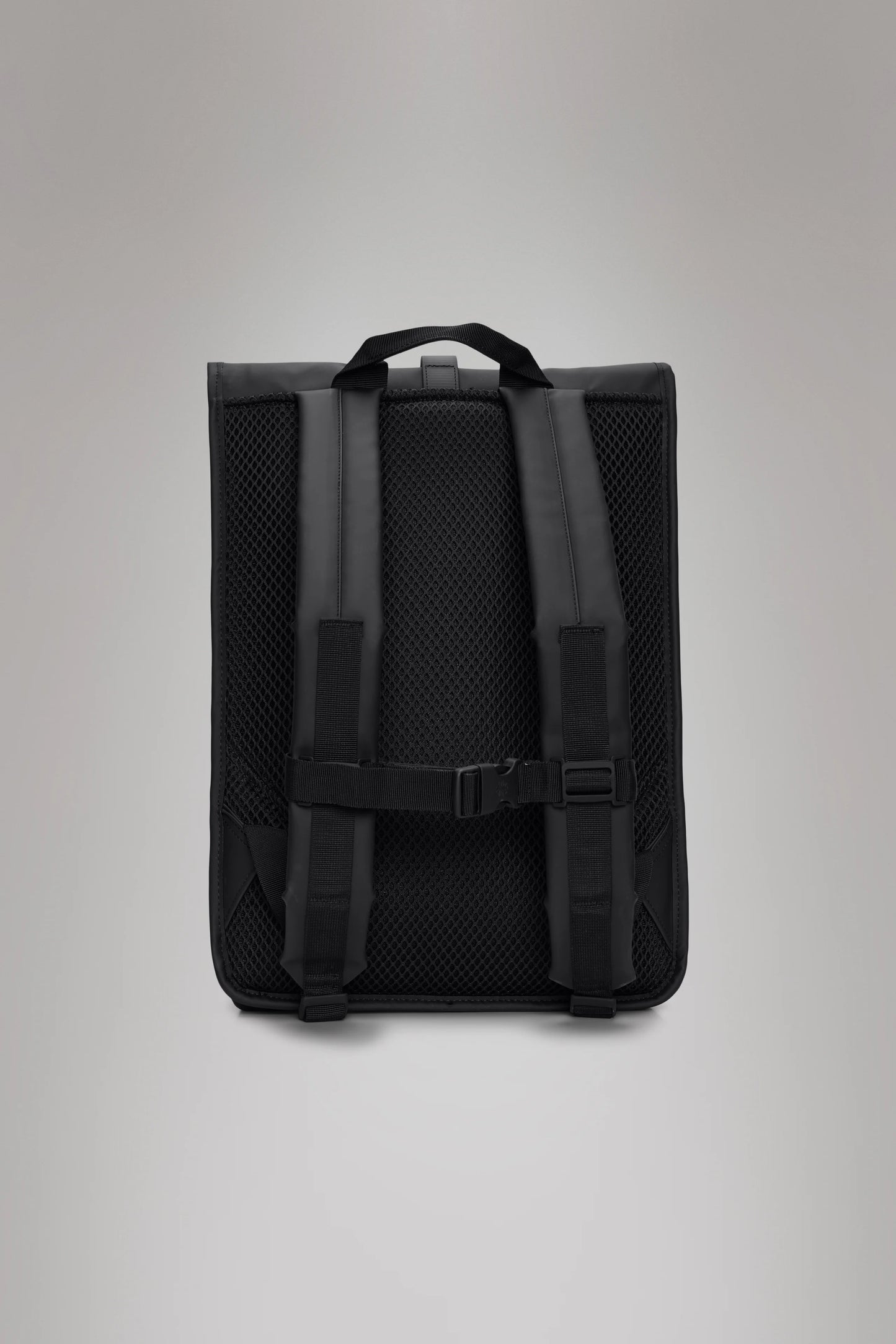 RAINS Black Rolltop Rucksack