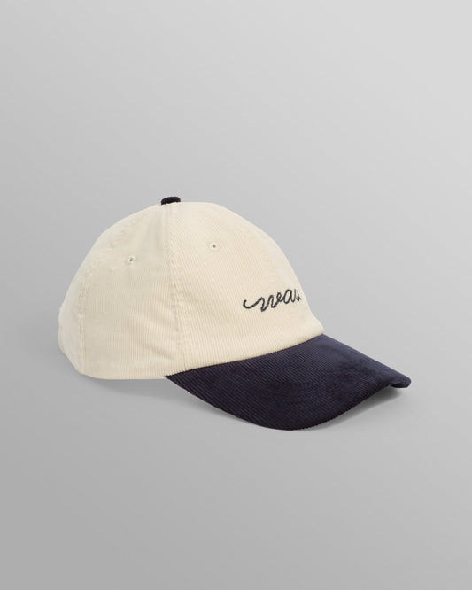 Wax London Ecru/Navy Cord Spencer Cap
