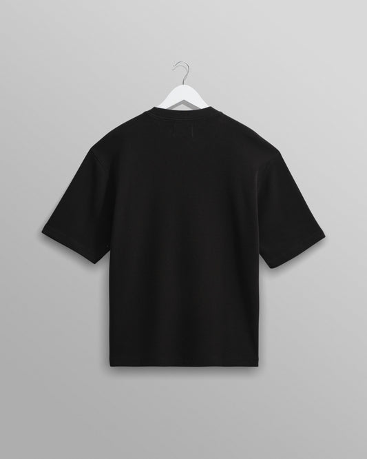 Wax London Black Milton Waffle T-Shirt