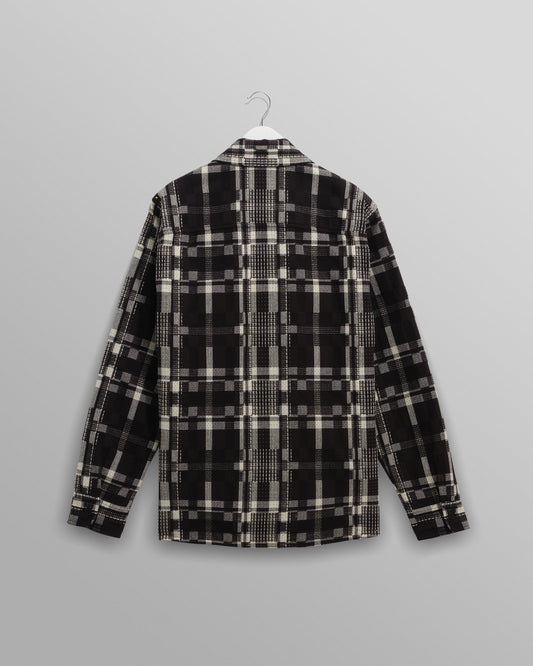 Wax London Black/Ecru Glitch Check Whiting Overshirt