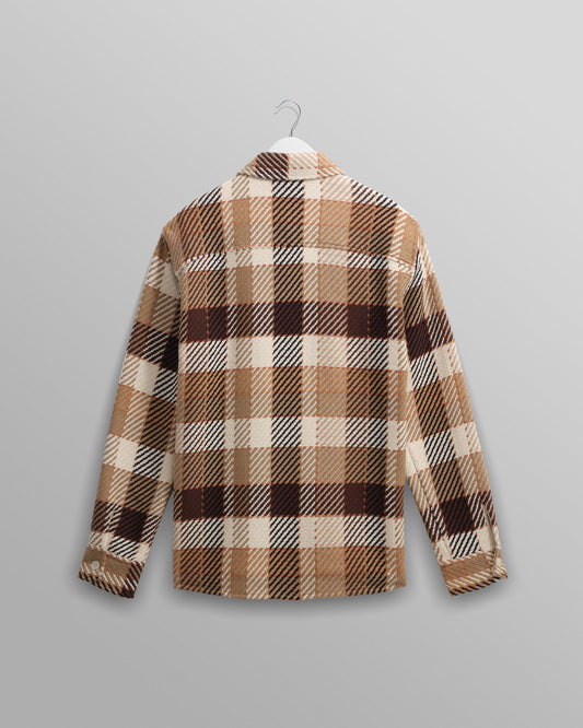 Wax London Natural/Brown Pike Check Overshirt