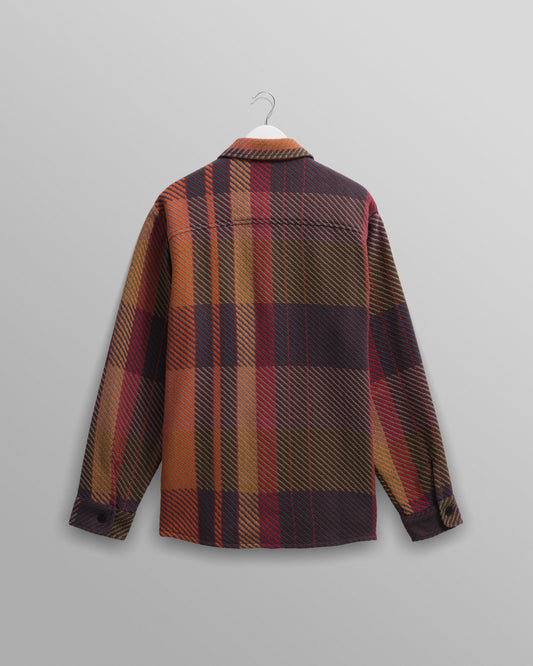 Wax London Tempo Orange Check Whiting Overshirt