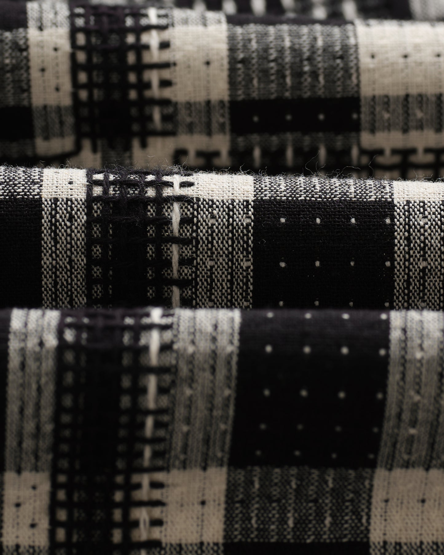 Wax London Black/Ecru Glitch Check Whiting Overshirt