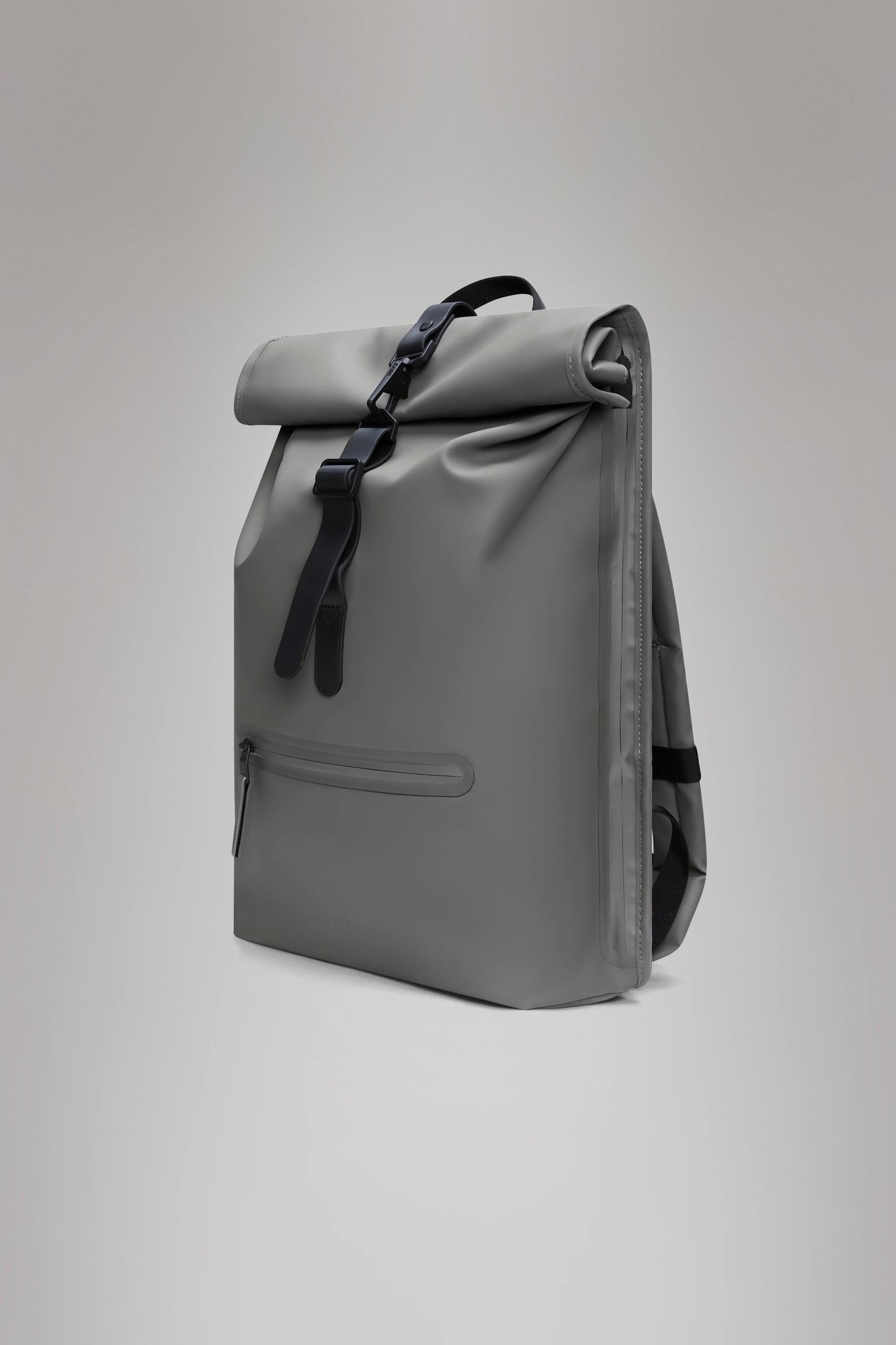 RAINS Grey Rolltop Rucksack