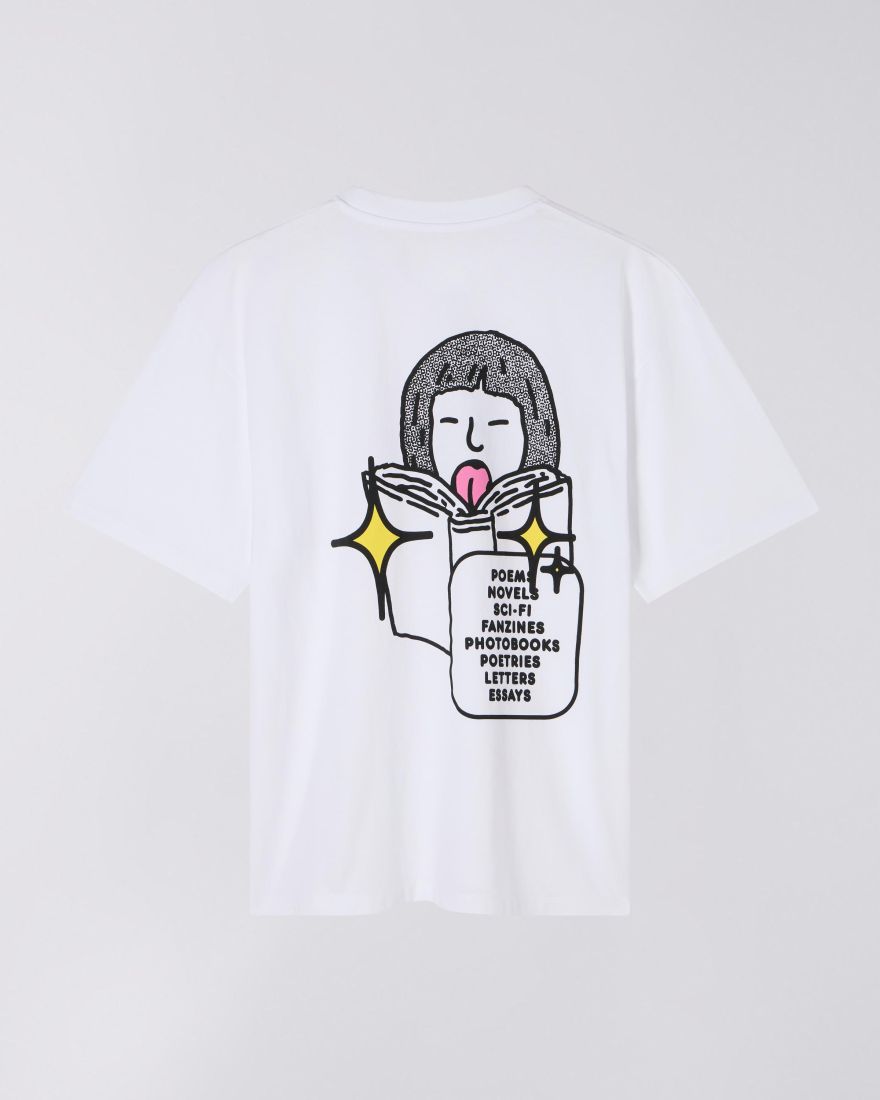 EDWIN White Love In The Books T-Shirt