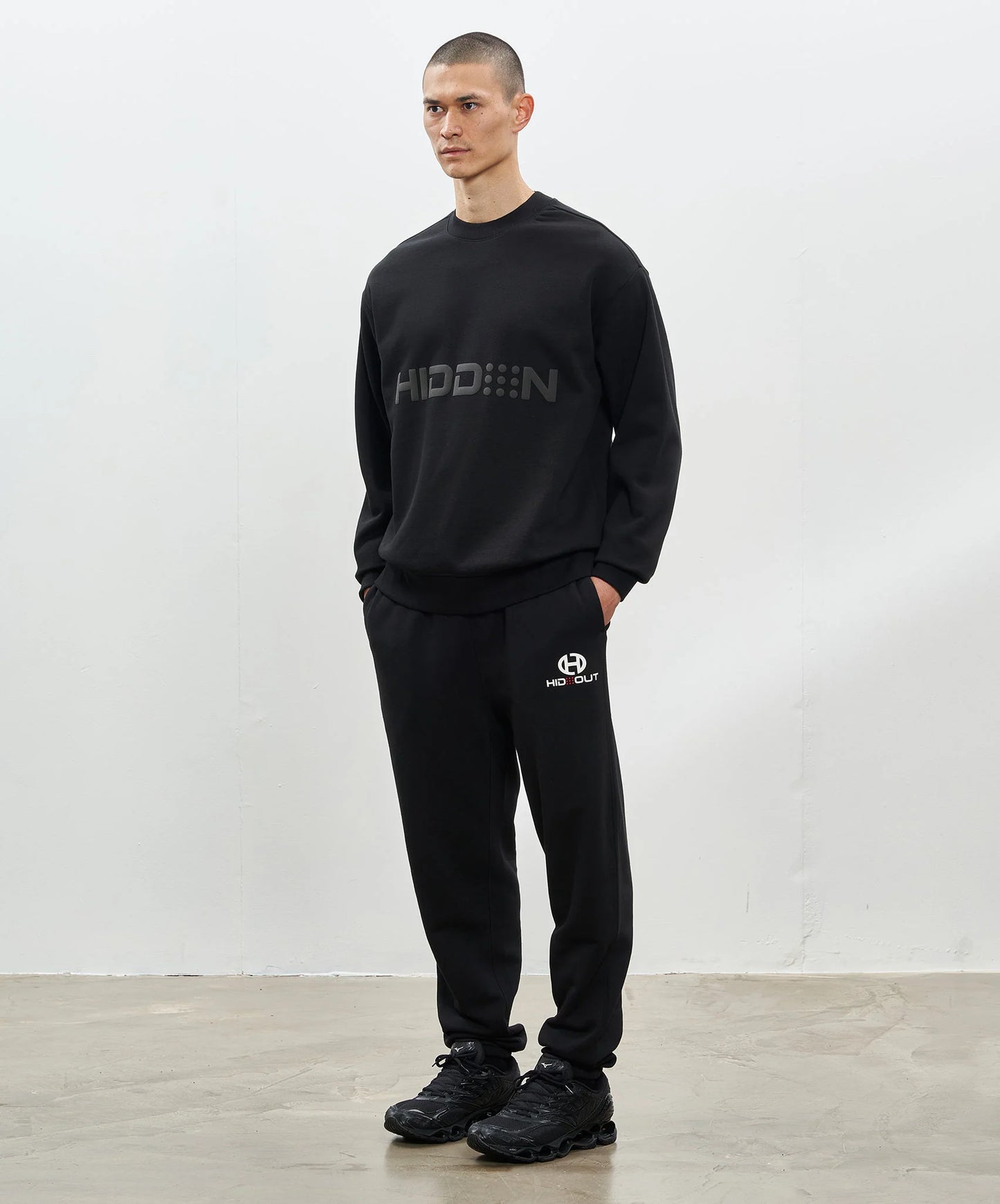 Hidden Hideout Black Large Logo Sweat