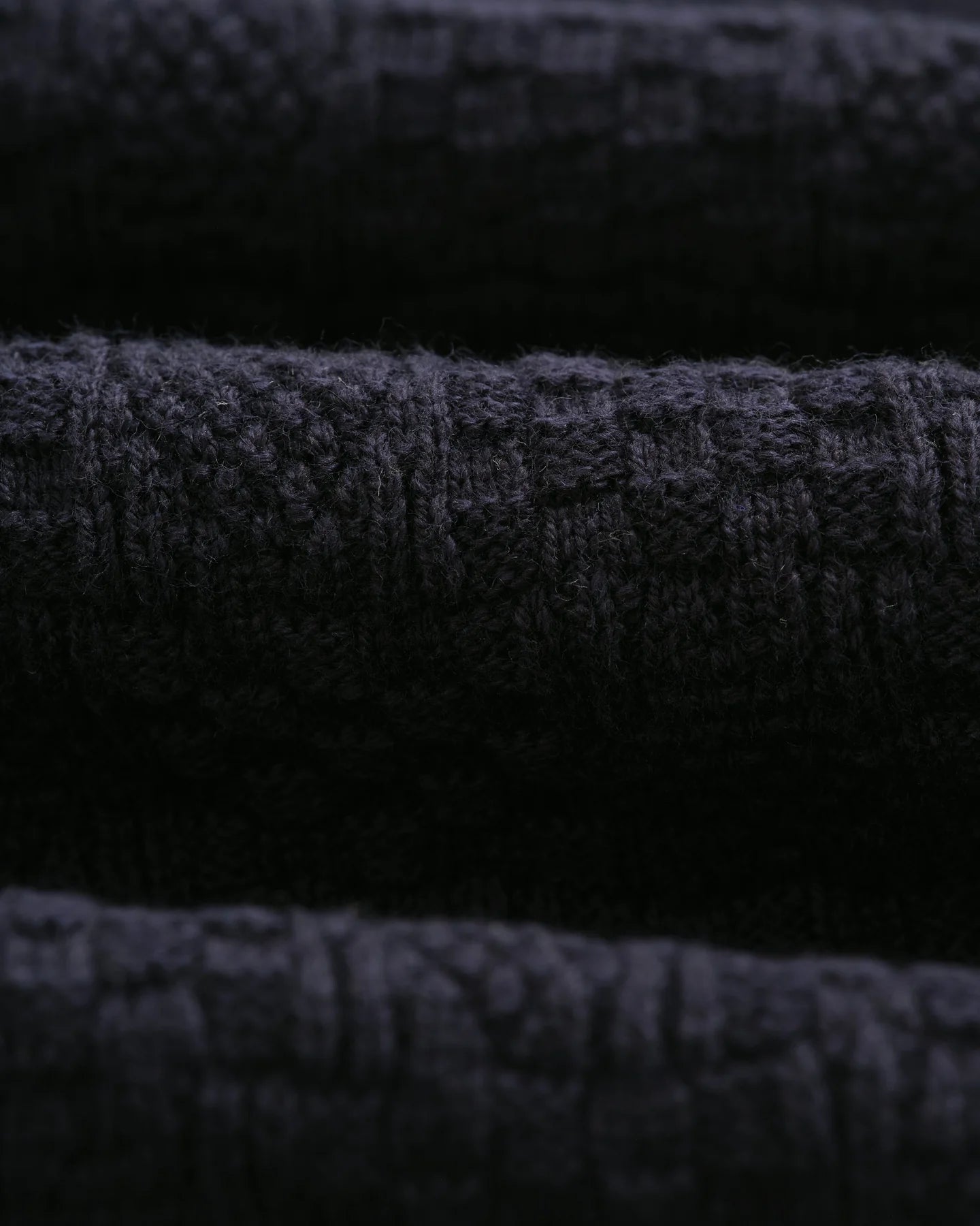 Wax London Navy Oban Long Sleeve Knitted Polo