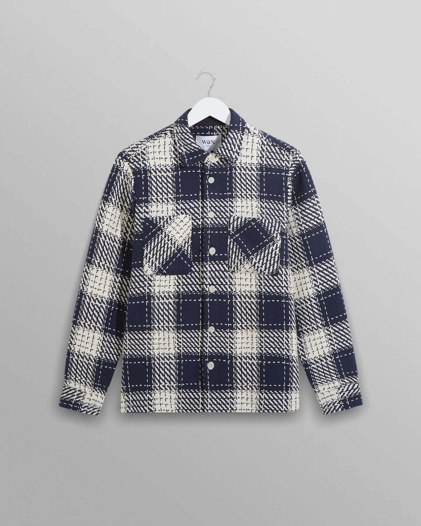 Wax London Navy Marine Beatnik Whiting Overshirt