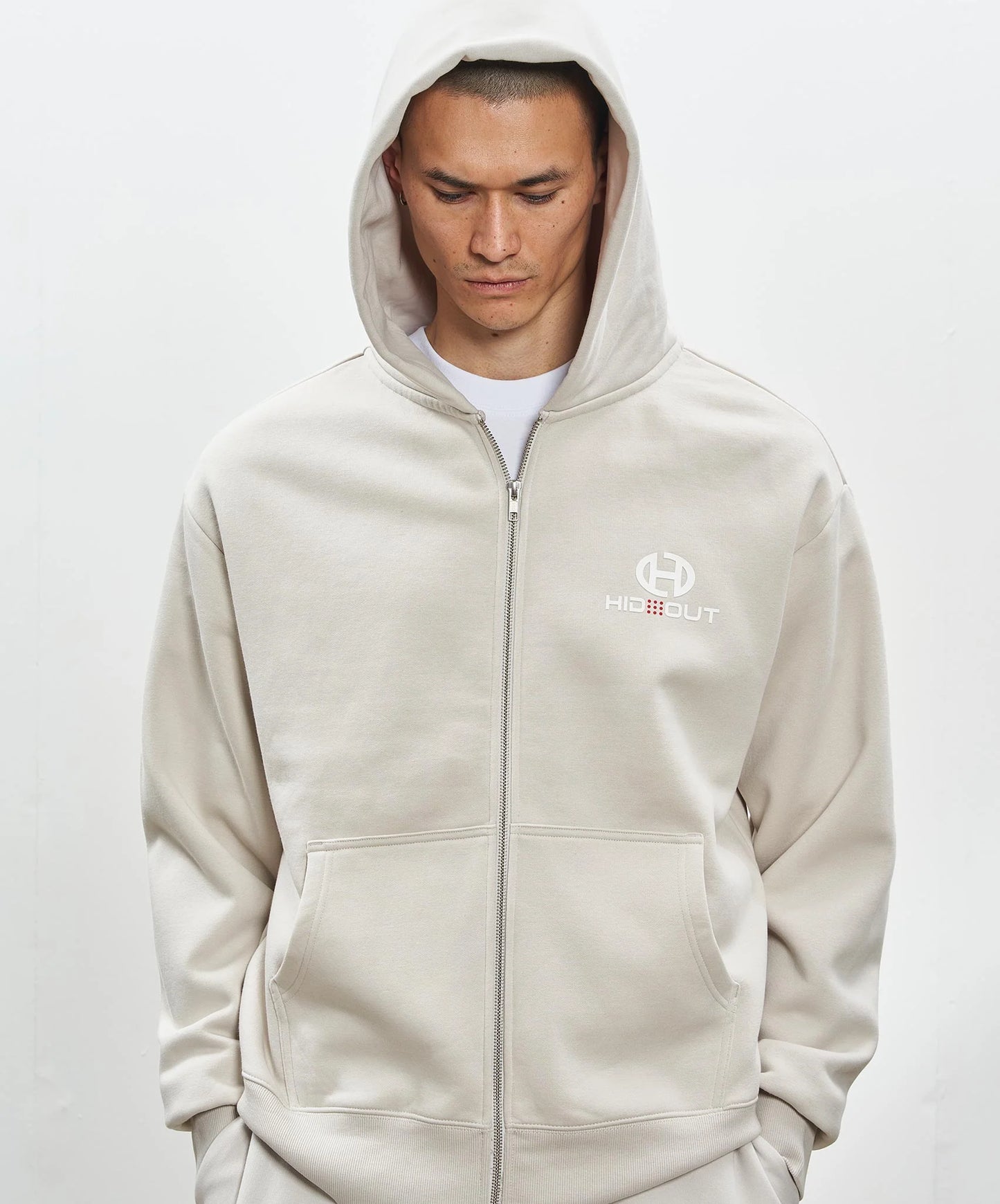 Hidden Hideout Ivory Zest Full Zip Hoodie