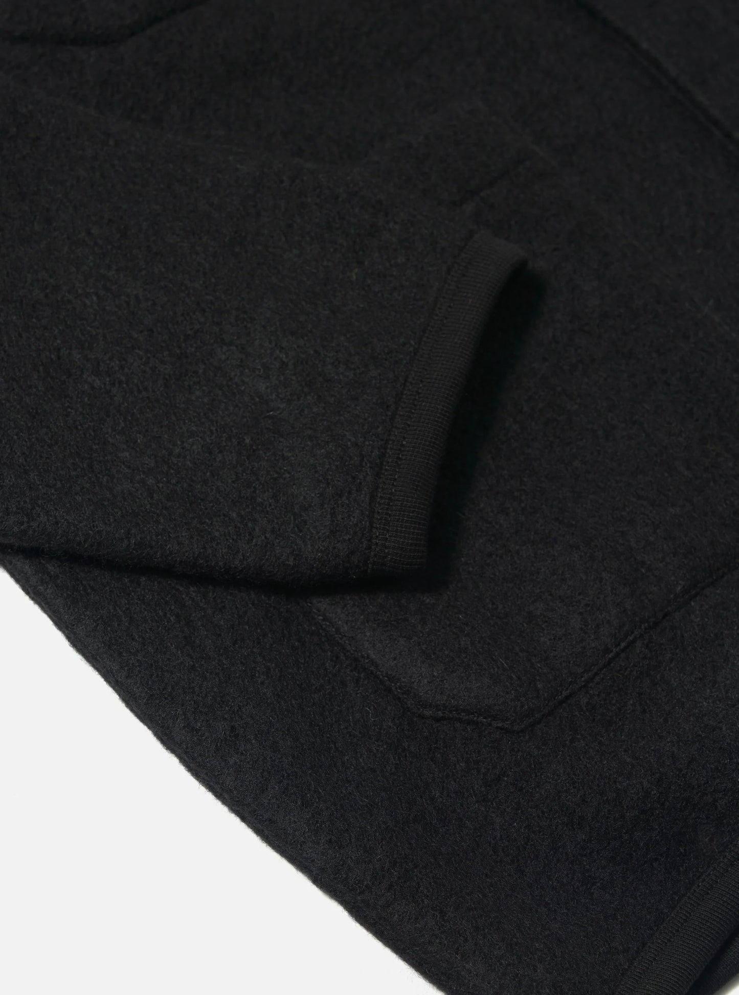 Universal Works Black Wool Fleece Cardigan
