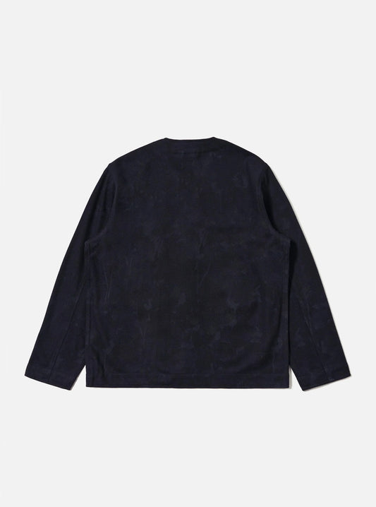 Universal Works Navy Flower Print Flannel Cabin Jacket