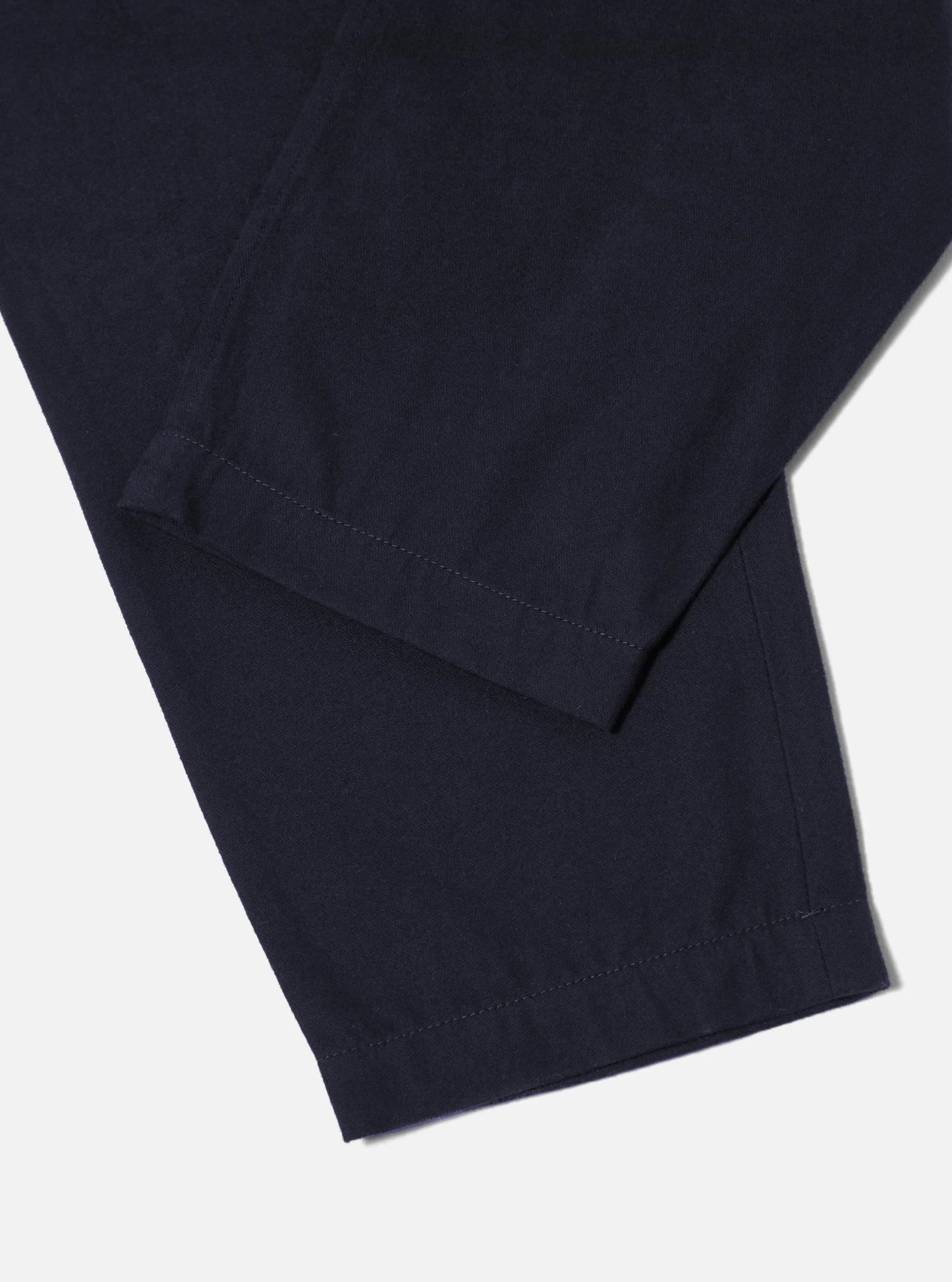 Universal Works Navy Brushed Moleskin Pleated Track Pant
