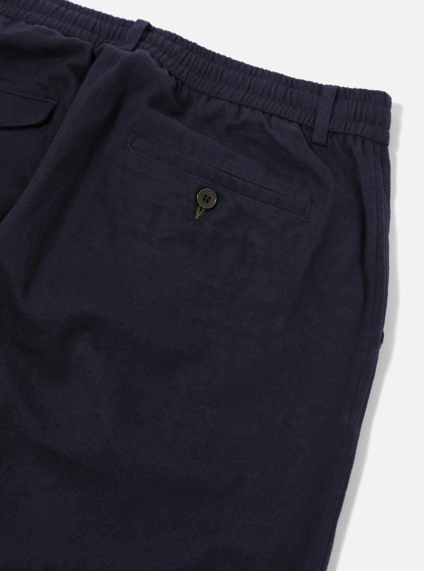 Universal Works Navy Brushed Moleskin Pleated Track Pant