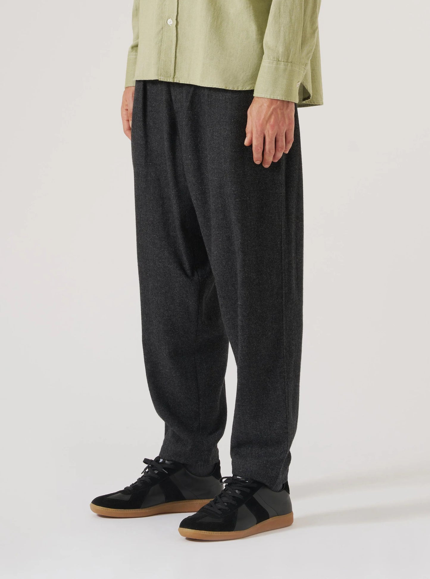 Universal Works Grey Anders Wool Upcycled Pleated Track Pant