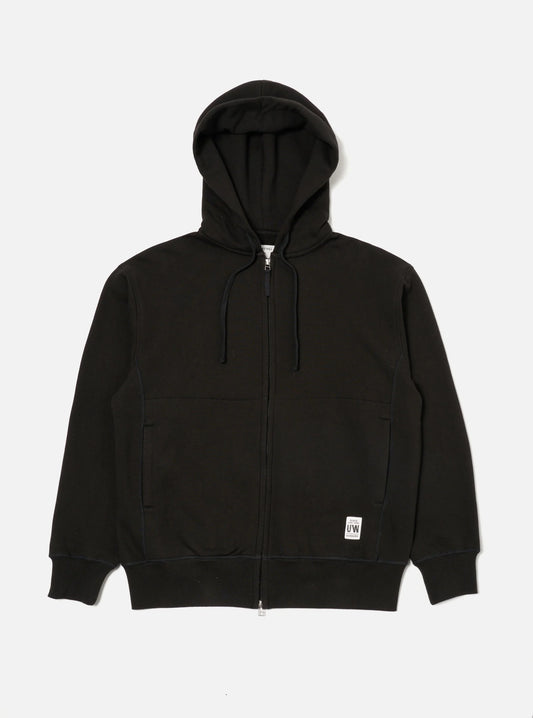 Universal Works Black Brush Back Sweat New York Hoodie