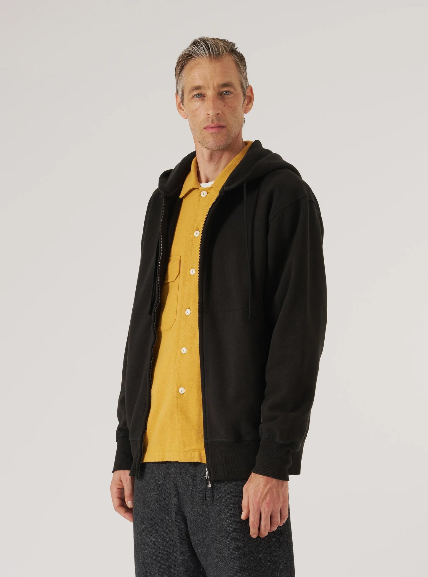 Universal Works Black Brush Back Sweat New York Hoodie