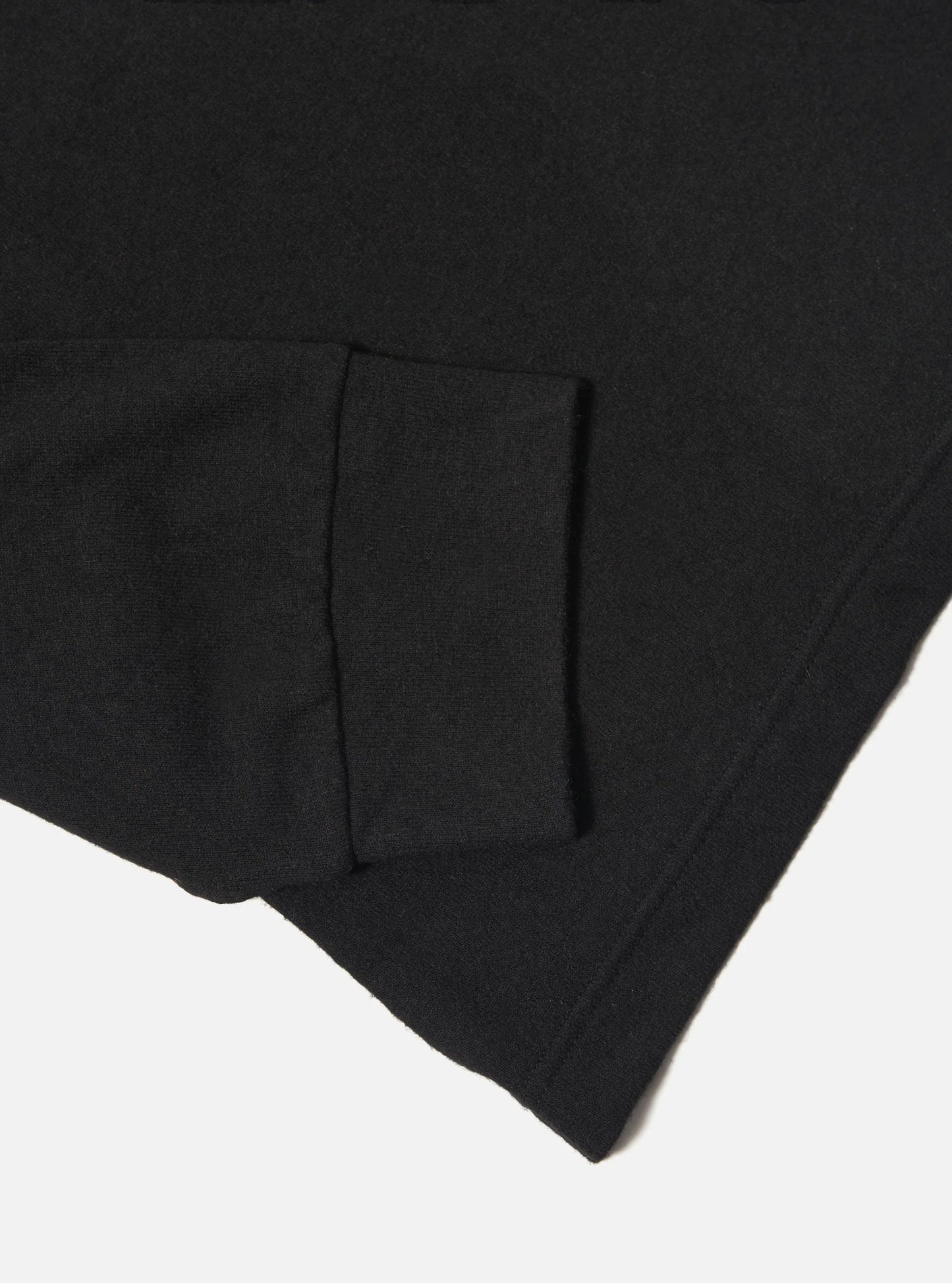 Universal Works Black Recycled Wool Mix Single Jersey Pullover L/S Shirt