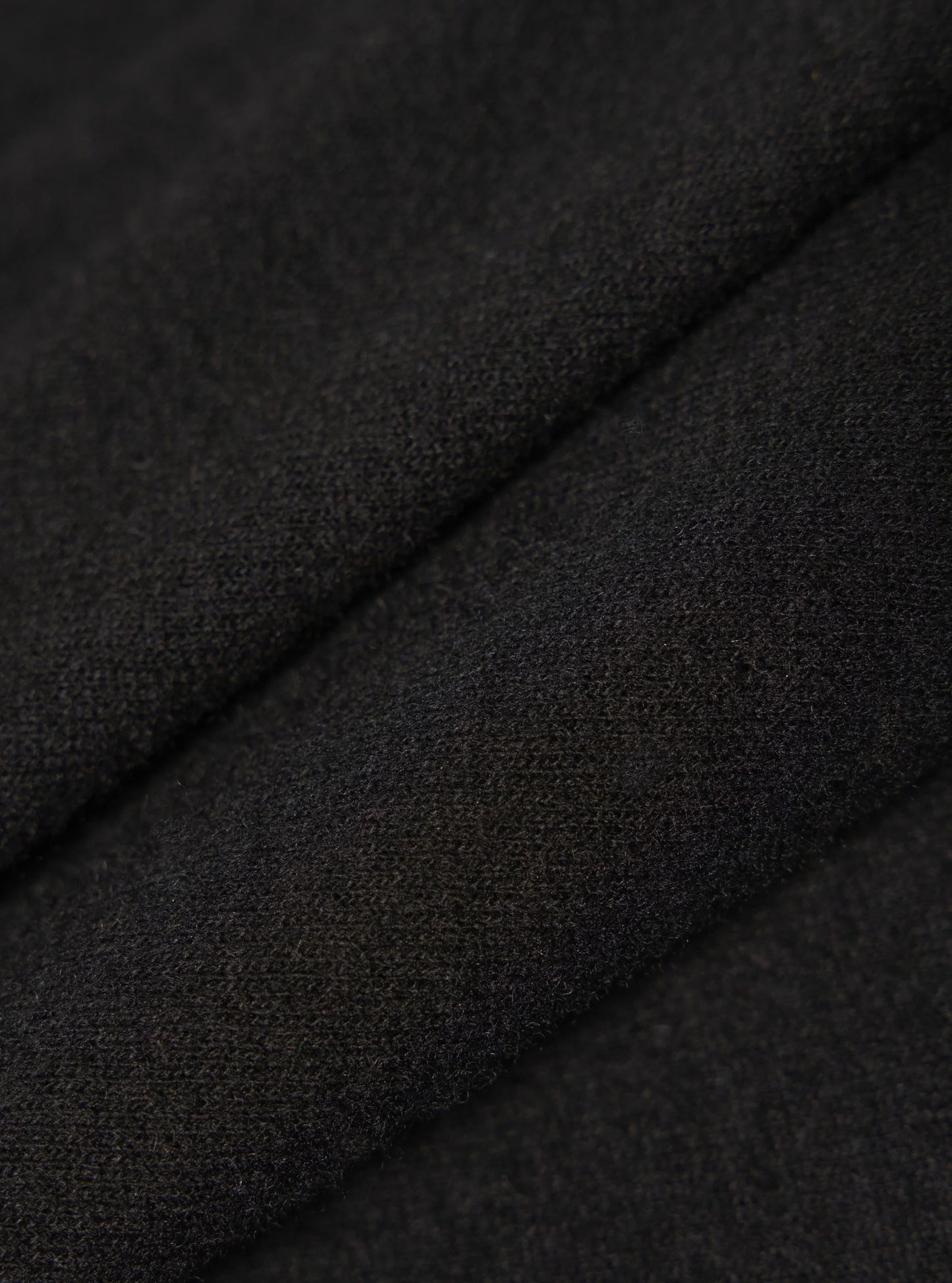 Universal Works Black Recycled Wool Mix Single Jersey Pullover L/S Shirt