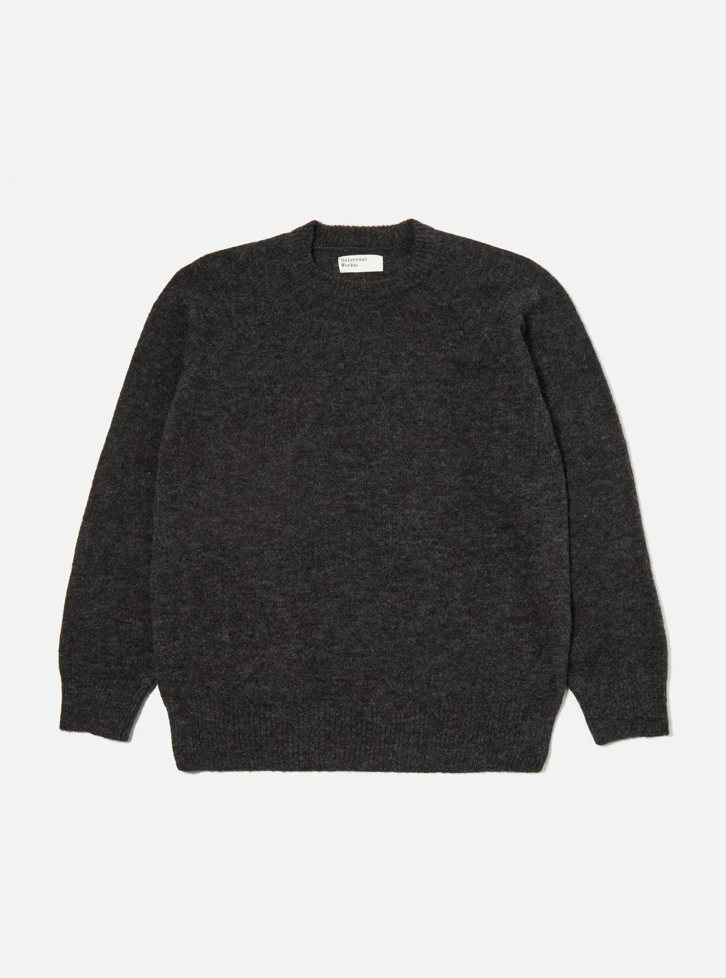 Universal Works Charcoal Alpaca Knit Lyon Crew