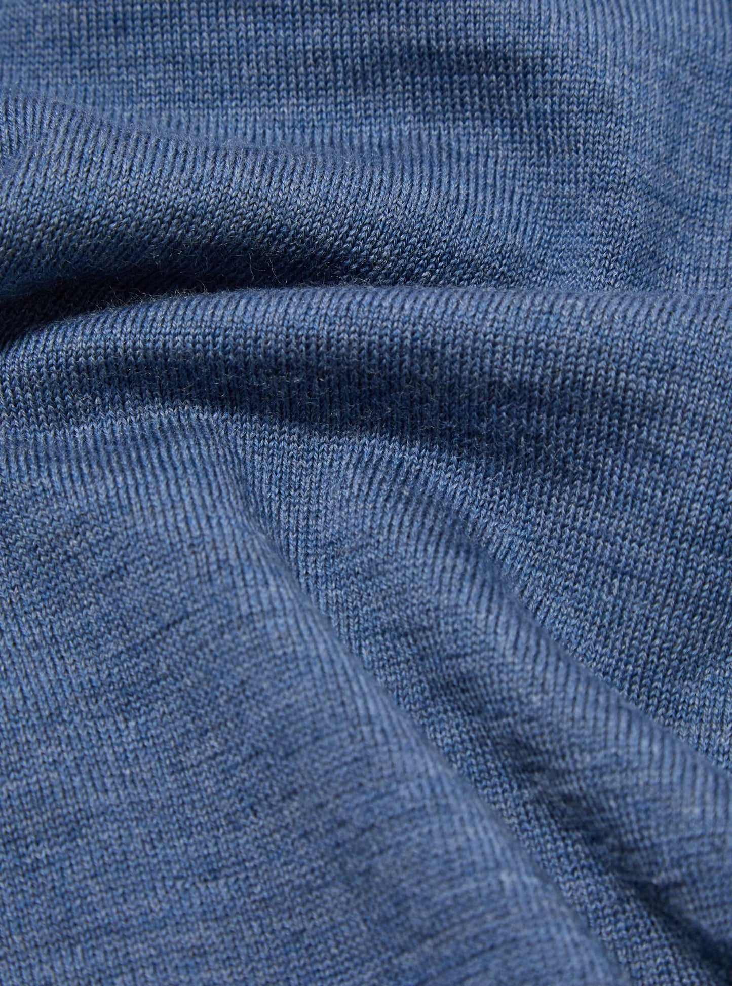 Universal Works Airforce Blue Merino L/S Pullover Knit Shirt