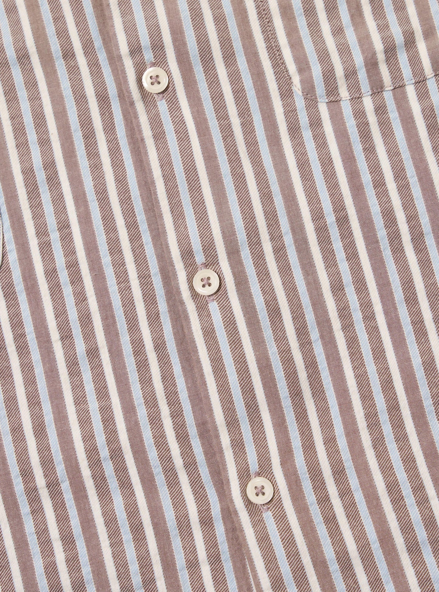 Universal Works Brown Madison Stripe Station Shirt