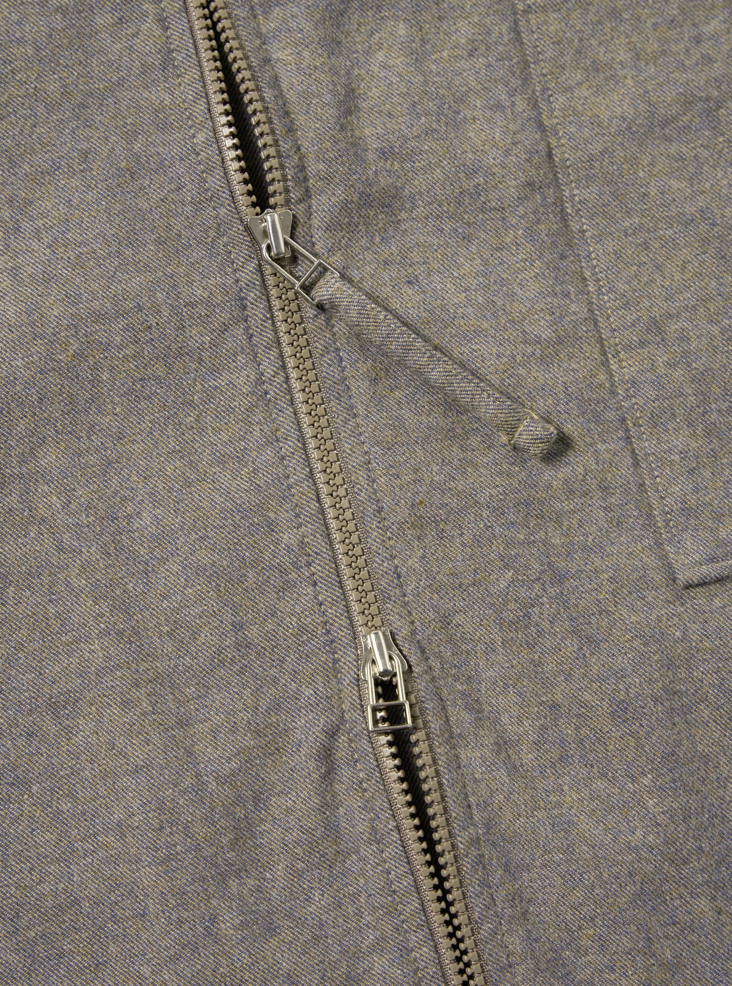 Universal Works Brown Brushed Flannel Zip Shirt