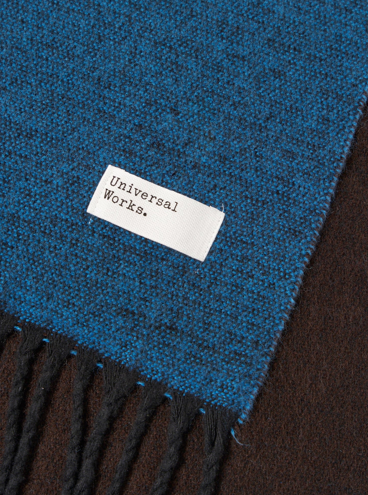 Universal Works Light Blue/Brown Double Sided Scarf