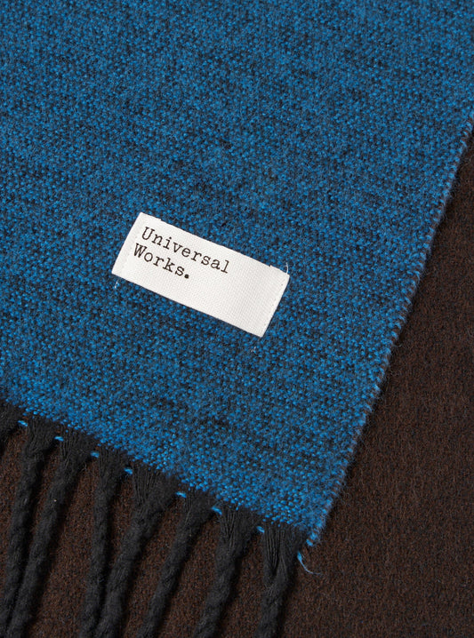 Universal Works Light Blue/Brown Double Sided Scarf