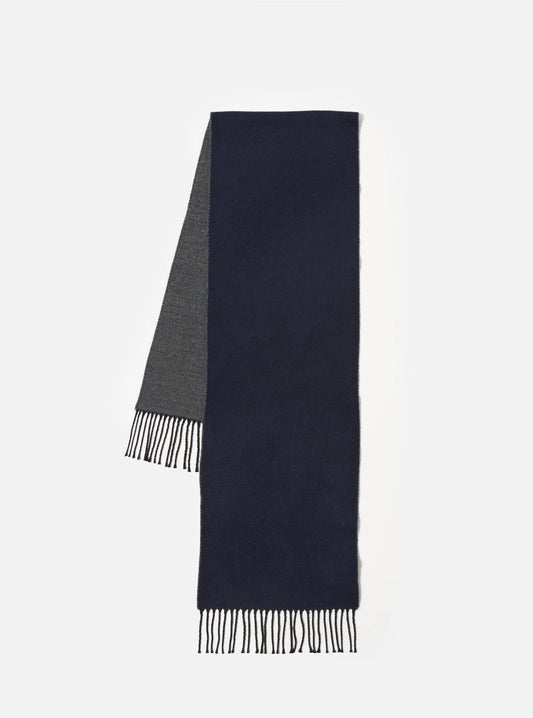 Universal Works Navy/Mid Grey Double Sided Scarf