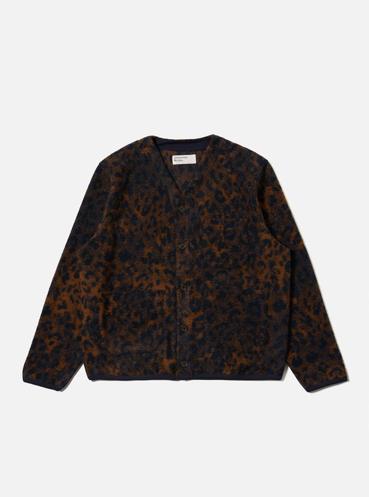 Universal Works Dark Navy/Brown Night Leopard Cardigan