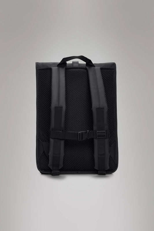 RAINS Black Rolltop Rucksack