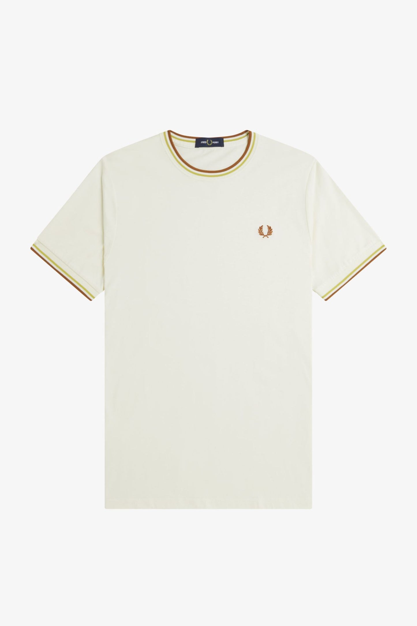 Fred Perry Ecru Twin Tipped T-Shirt