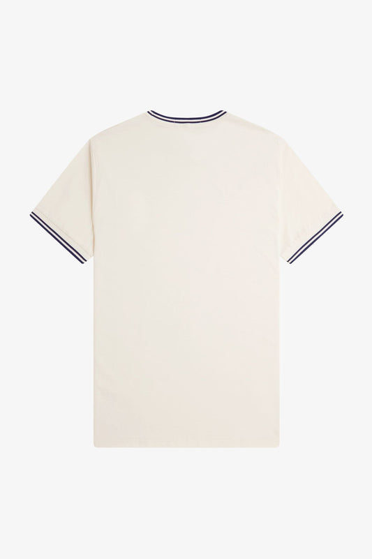 Fred Perry Ecru/Tennis Blue Twin Tipped T-Shirt