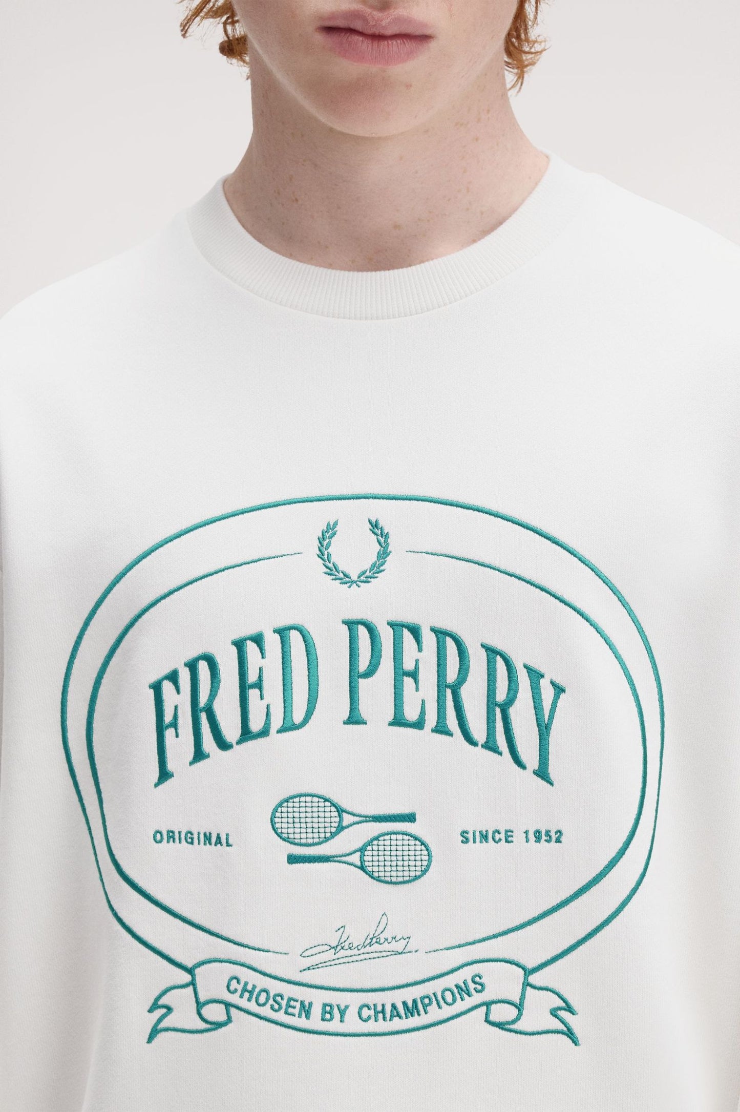 Fred Perry Snow White Chosen By Champions Sweatshirt